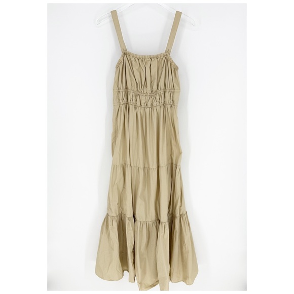 J.Crew Tiered Convertible Strap Midi Dress XL Tan - Picture 3 of 7